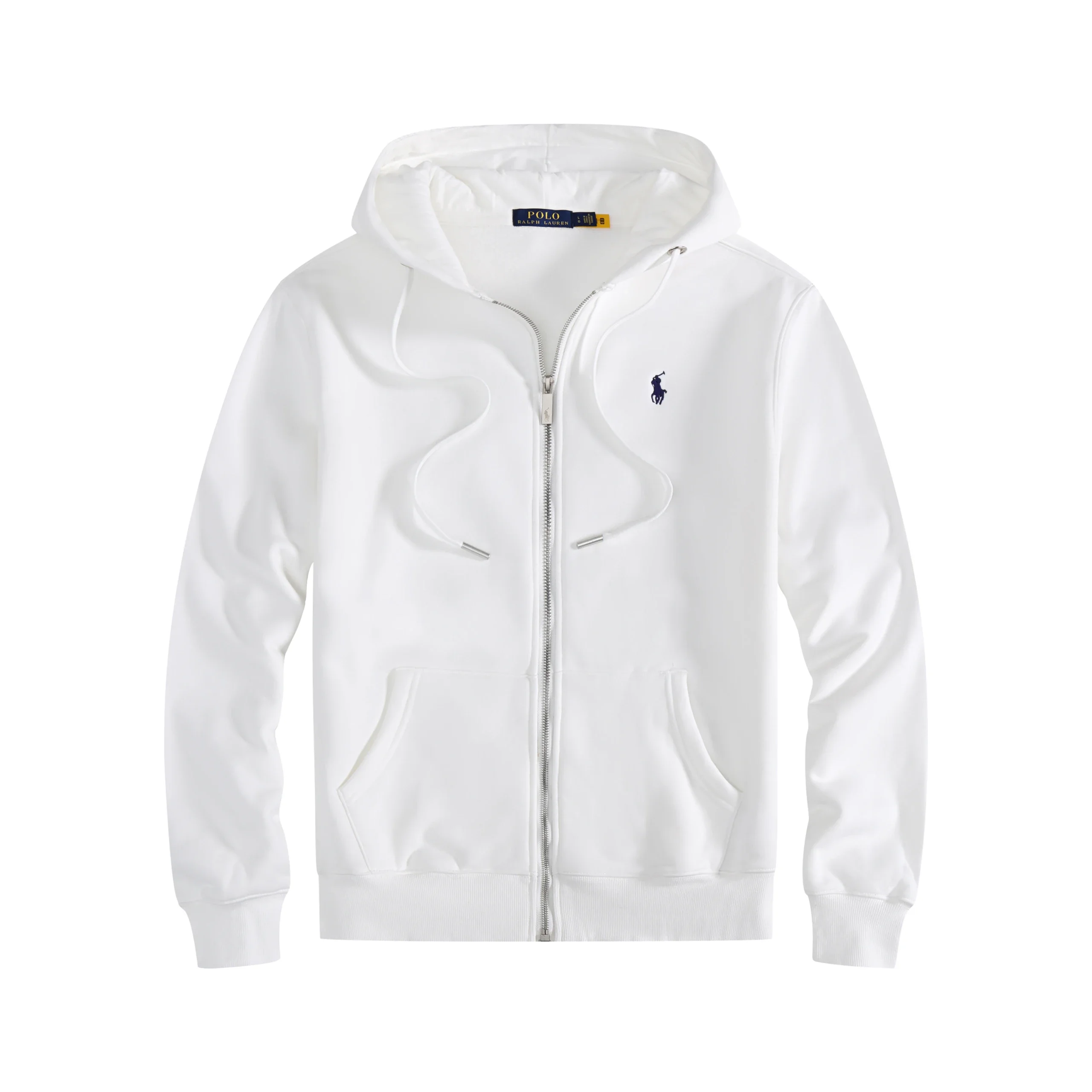 Ralph Lauren Small Pony Logo White Zip-Up Hoodie - rep bluzy z kapturem