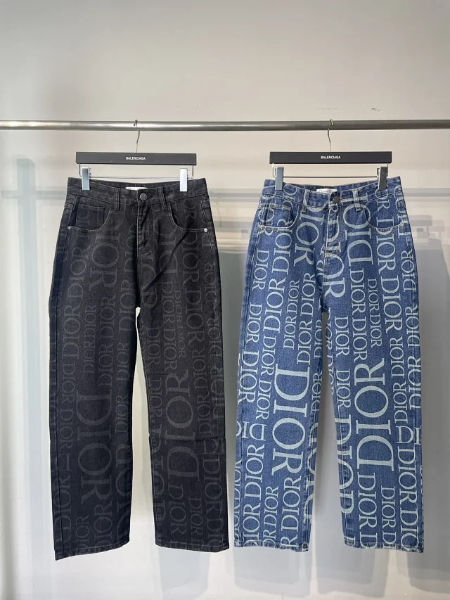 Dior Jeans All-Over Logo Wide-Leg product detail image 2