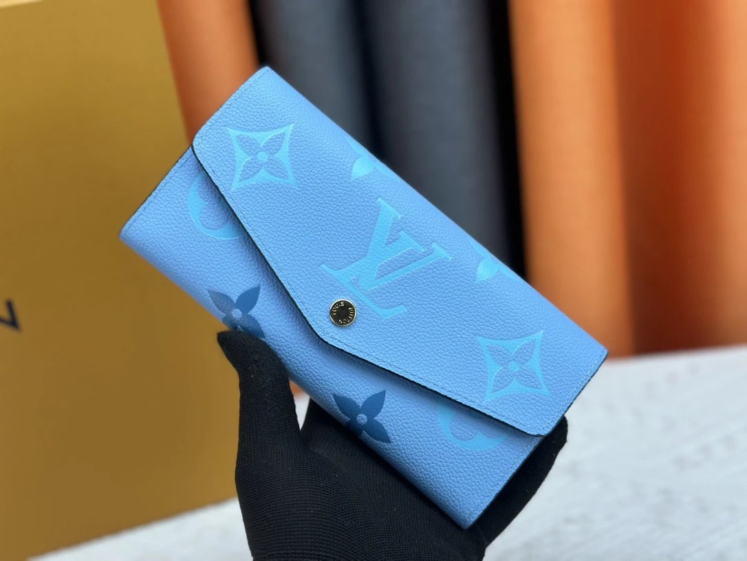 Louis Vuitton Monogram Empreinte Long Wallet Sky Blue - 1