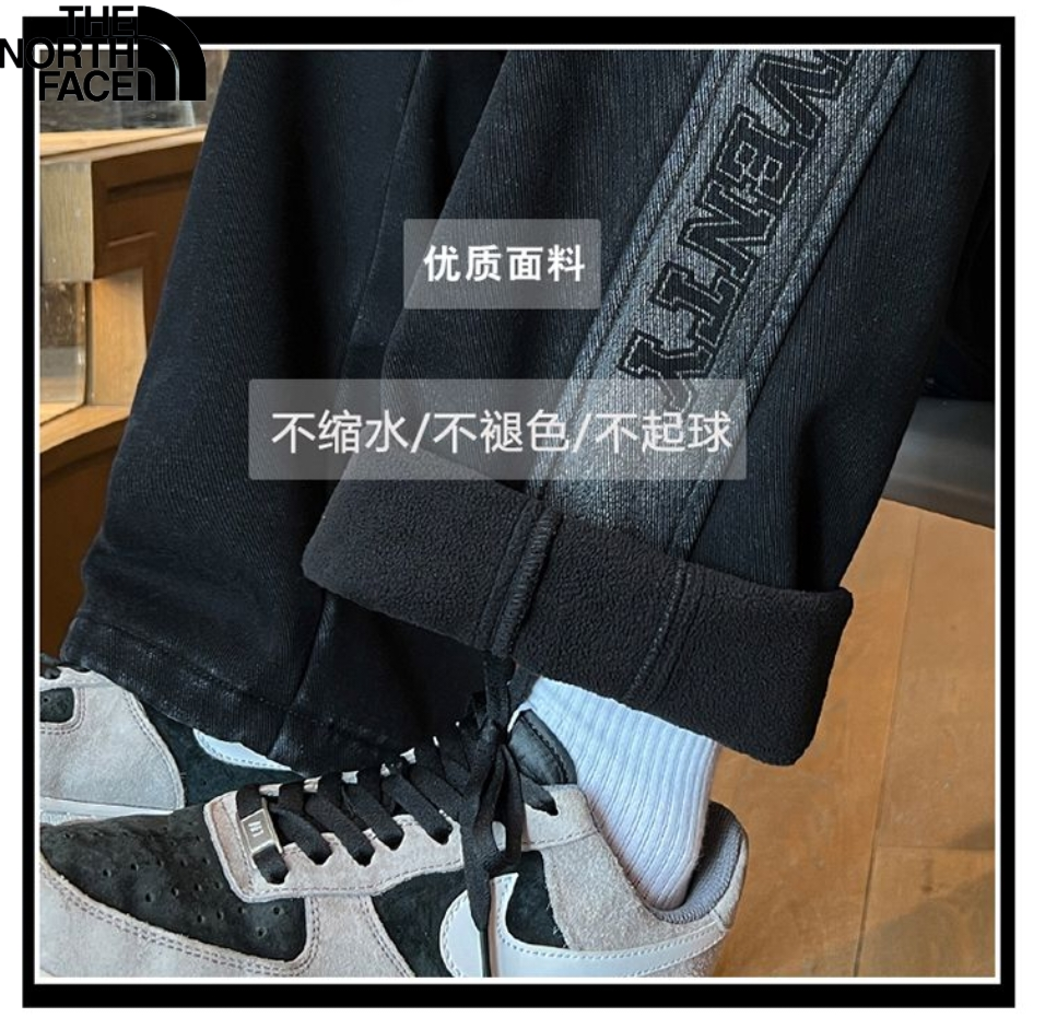 Design Wide-Leg Denim Pants with Side Tape and Fleece Lining Gray Jeans - 9