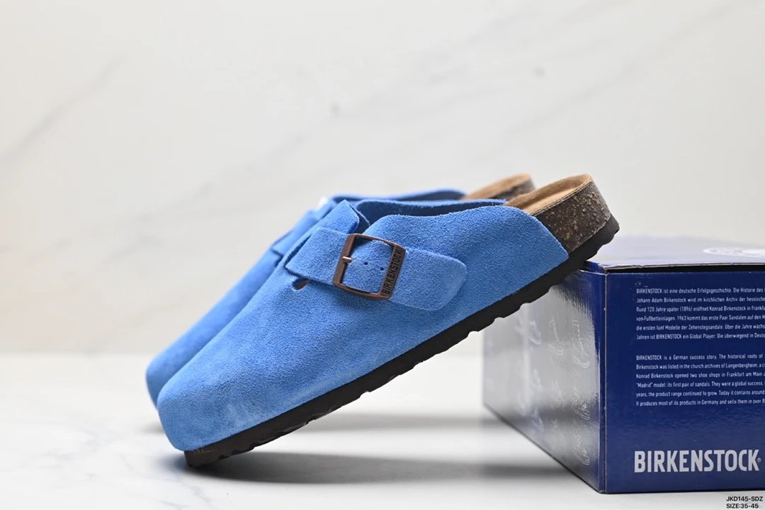 Birkenstock Boston Suede Blue Clog