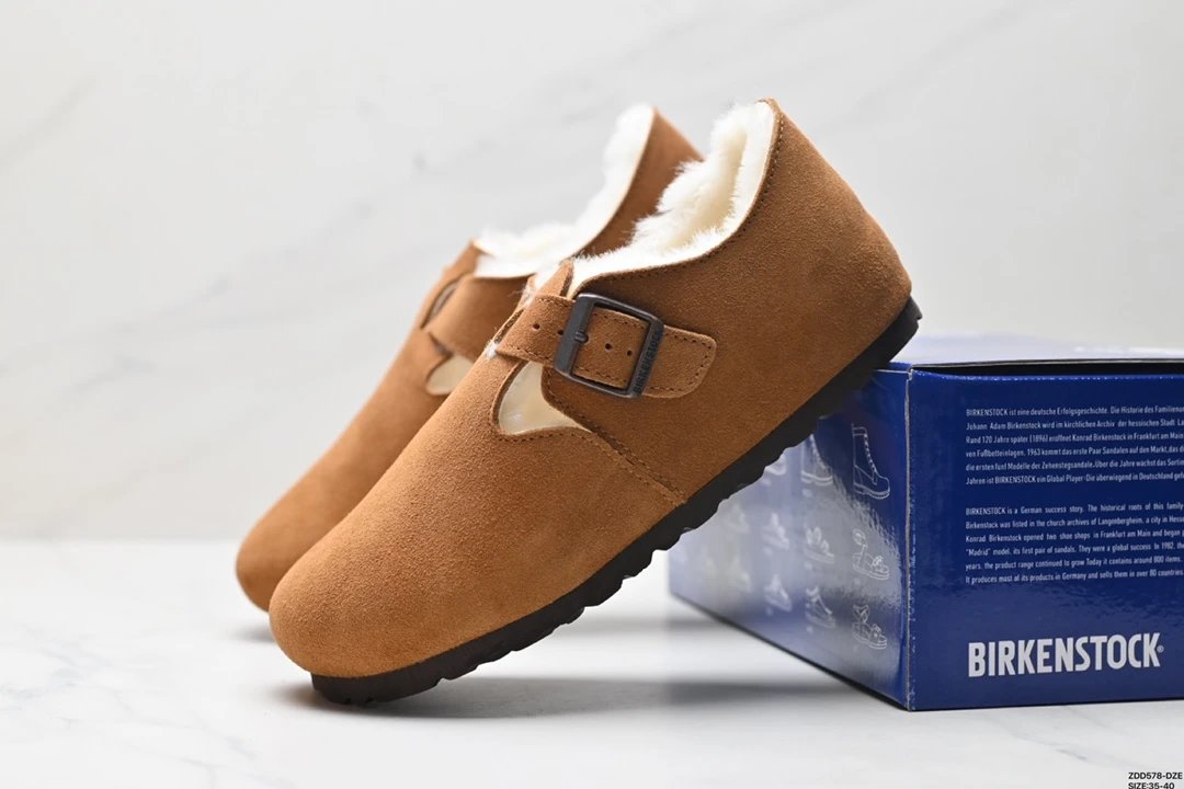 Birkenstock London Shearling Mink Suede