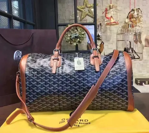 Goyard Saint Louis Duffle Bag Black Monogram Canvas Travel Bag - 15