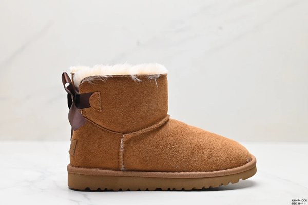 UGG Mini Bailey Bow Chestnut Suede Sheepskin Boots Snow Boots product listing in Litbuy spreadsheet finds