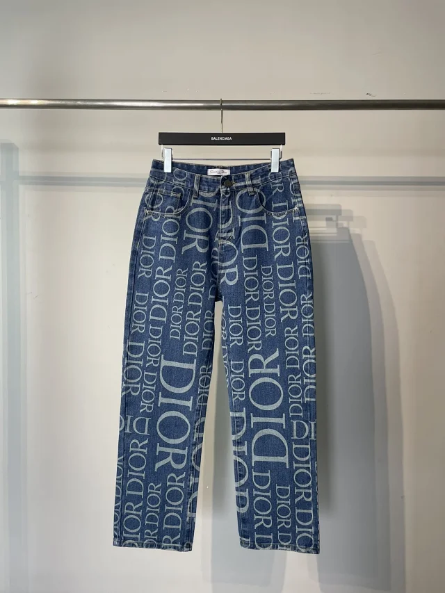 Dior Jeans All-Over Logo Wide-Leg product detail image 4