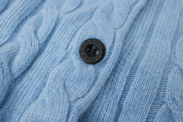 Ralph Lauren Cable Knit Cardigan Light Blue Cardigan - 14
