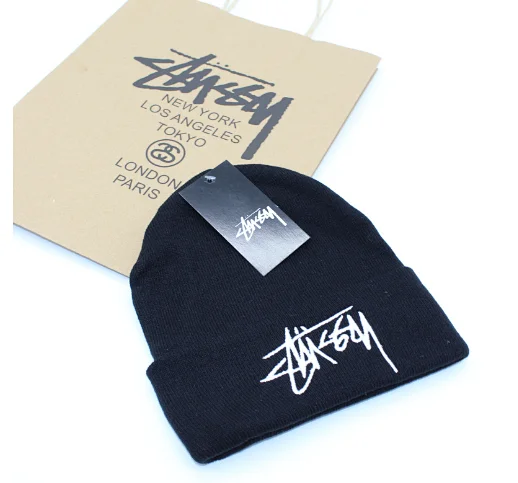Stüssy Hats Embroidered Logo Rib-Knit Cuffed Beanie product detail image 15