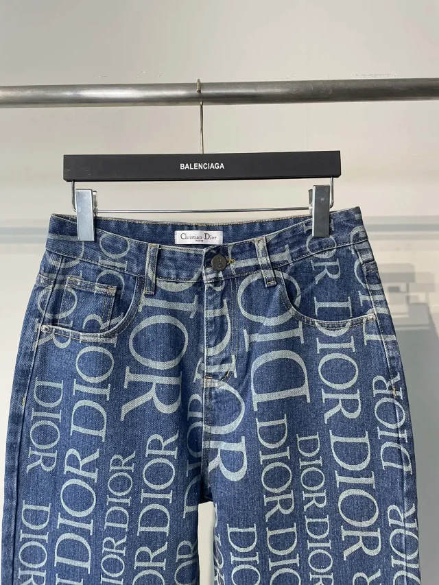 Dior Jeans All-Over Logo Wide-Leg product detail image 9