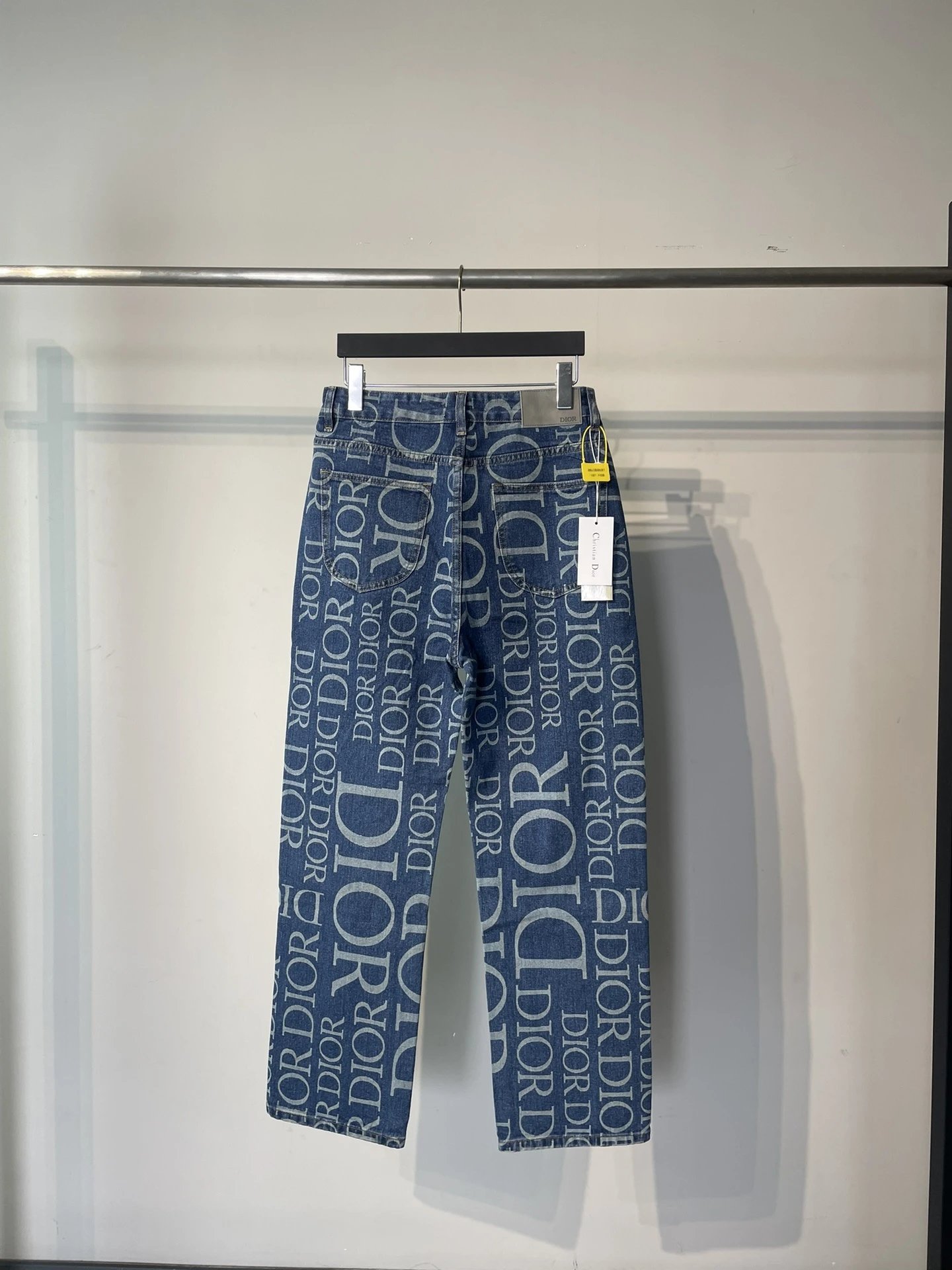 Dior Oblique Print Straight-Leg Jeans Black - 6