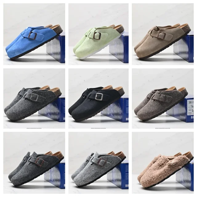 Birkenstock Slippers Boston suede buckle clogs product detail image 2