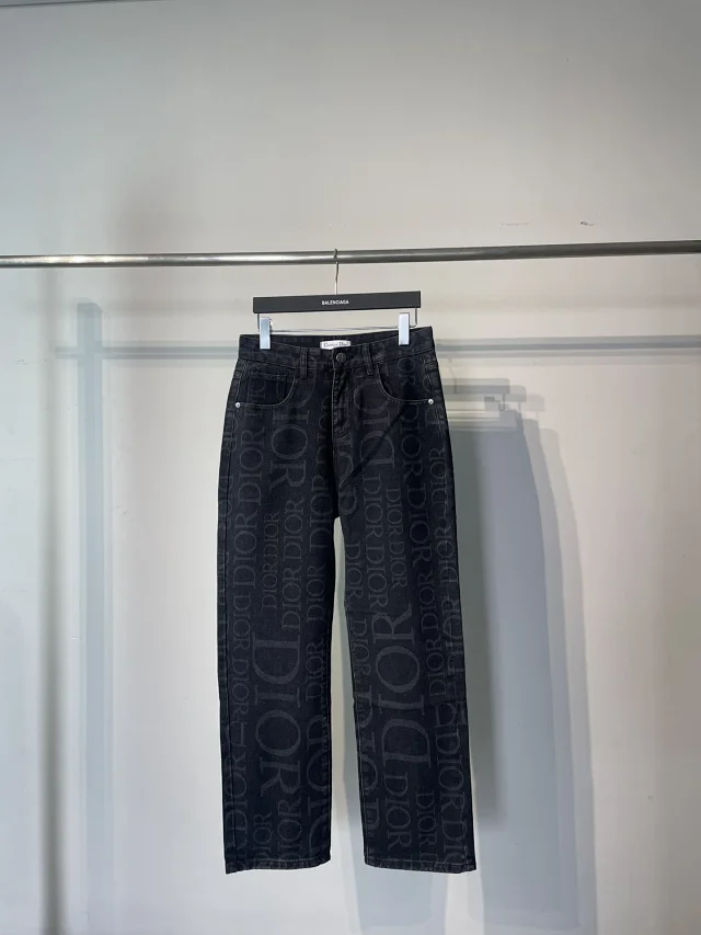 Dior Jeans All-Over Logo Wide-Leg product detail image 6