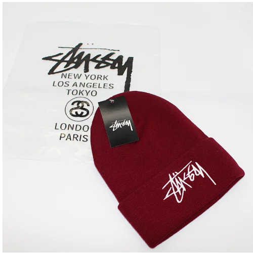 Stüssy Hats Embroidered Logo Rib-Knit Cuffed Beanie product detail image 16