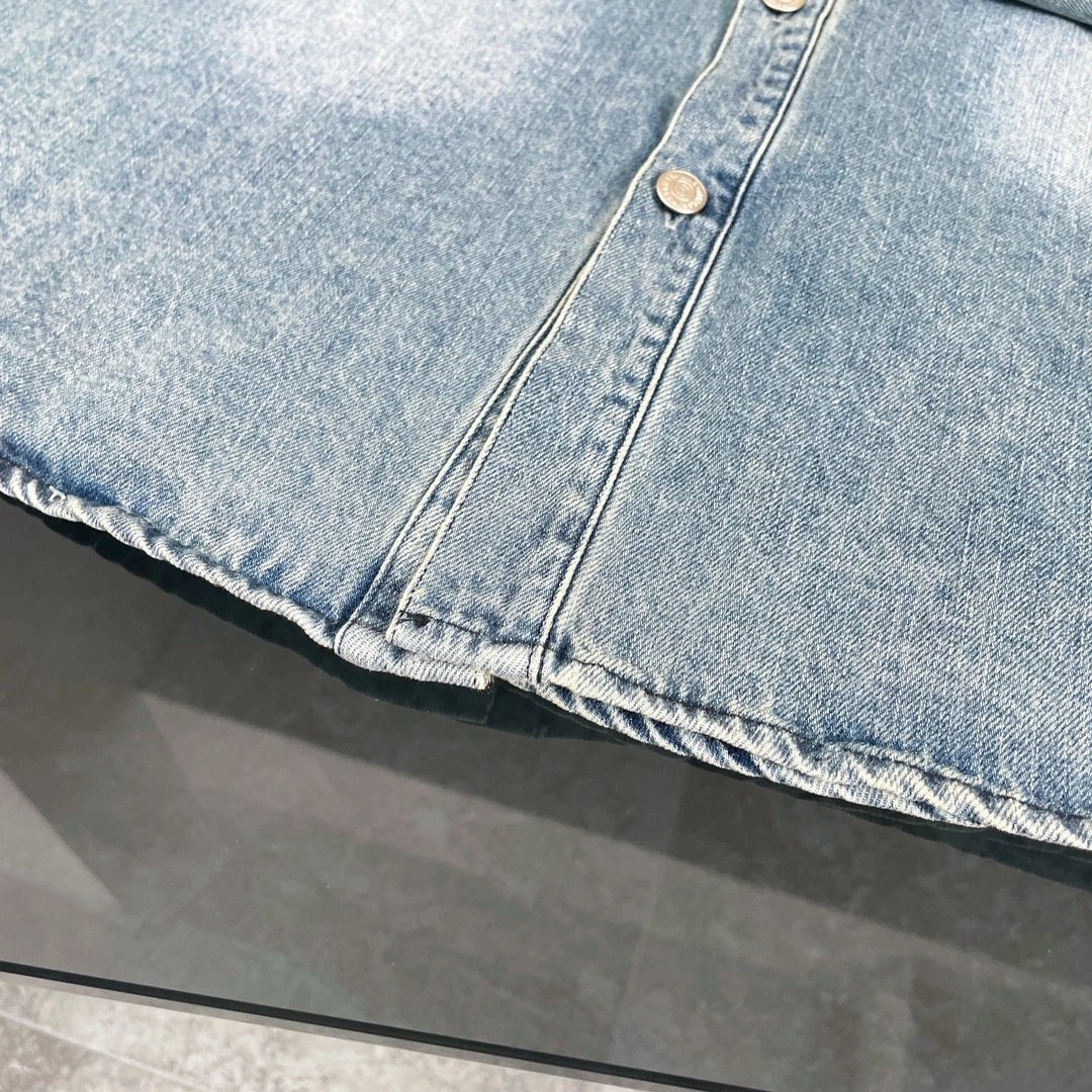 Supreme Acid Wash Black Denim Shirt - 6