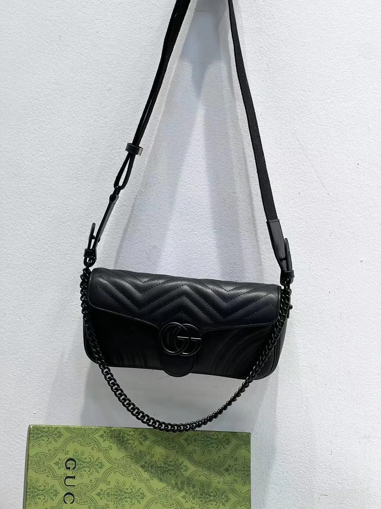 Gucci Marmont Mini Chain Bag Red Quilted Leather Shoulder Bag - 15