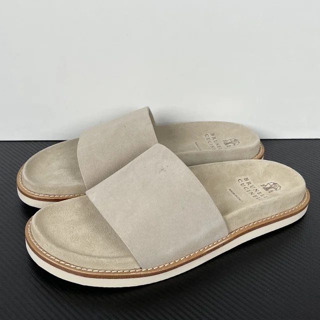 Brunello Cucinelli Slippers Suede Slide Sandals product detail image 17