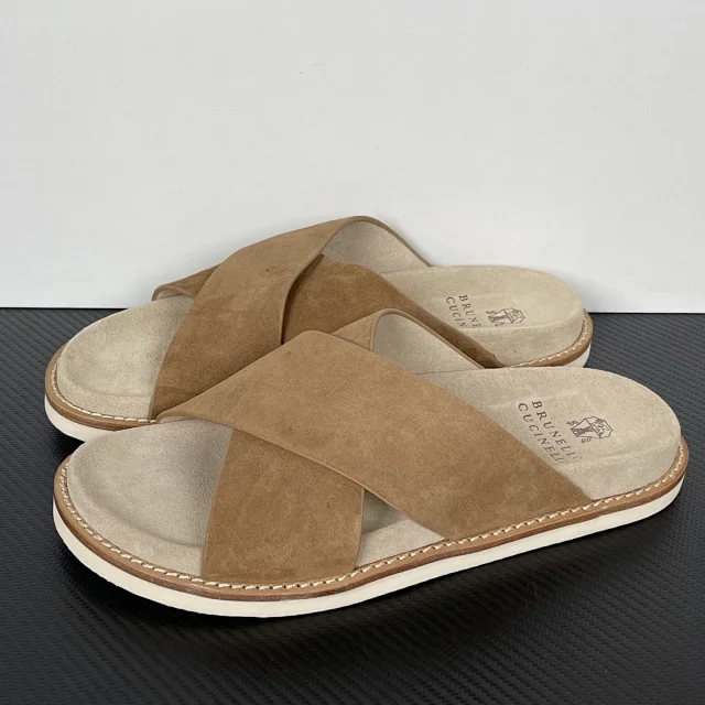 Brunello Cucinelli Slippers Suede Slide Sandals product detail image 44