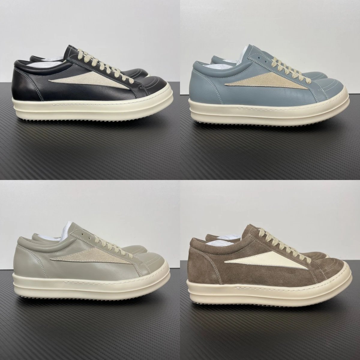 Unbranded Sneakers Low-Top with Contrast Geometric Side Panel image 1