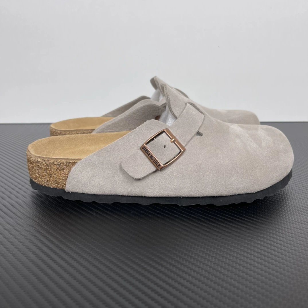 Birkenstock Toe Loop Slides - Light Grey