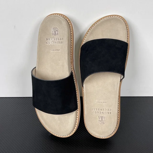 Brunello Cucinelli Slippers Suede Slide Sandals product detail image 9