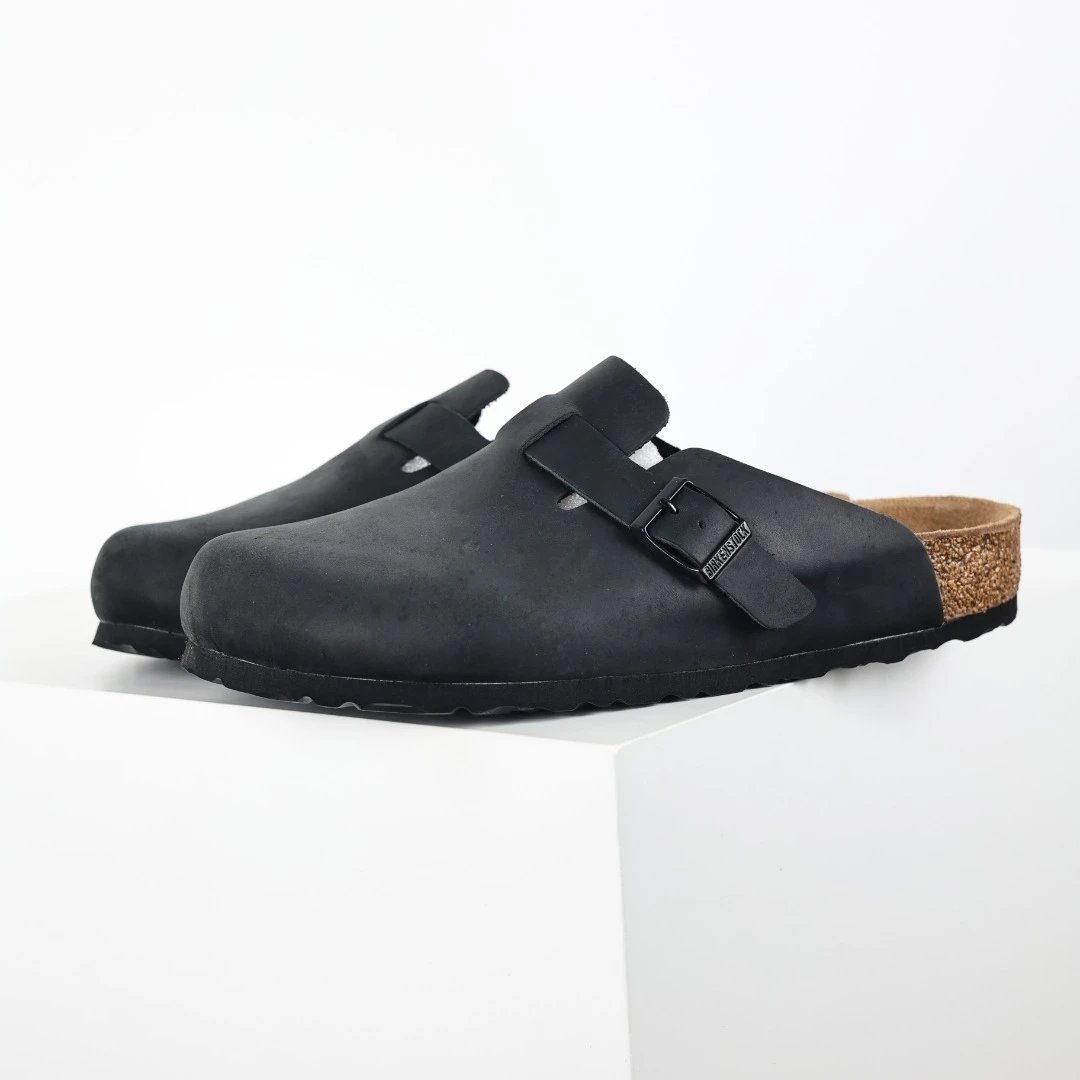 Birkenstock Toe Loop Slides - Black Suede