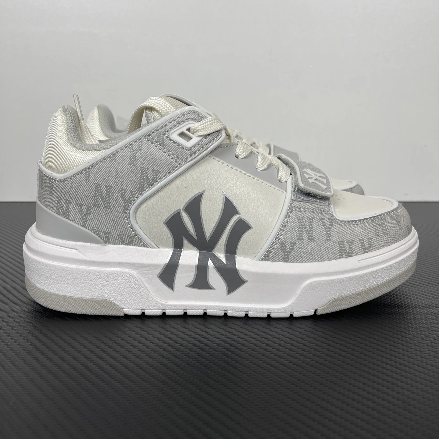MLB Sneakers NY logo low-top — MLB mid-top white and gray printed 3ASXCD3N-50GRS (GP055)