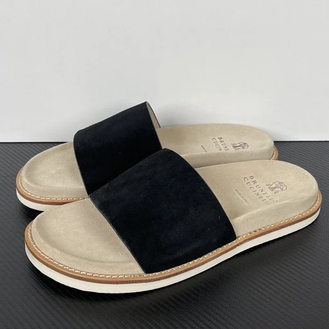 Brunello Cucinelli Slippers Suede Slide Sandals product detail image 8