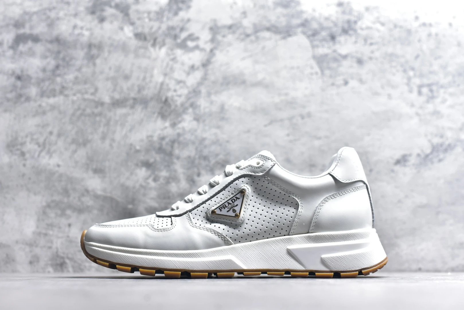 Prada Sneakers Prax 01 — Prax 01 pure white mesh vulcanized sole