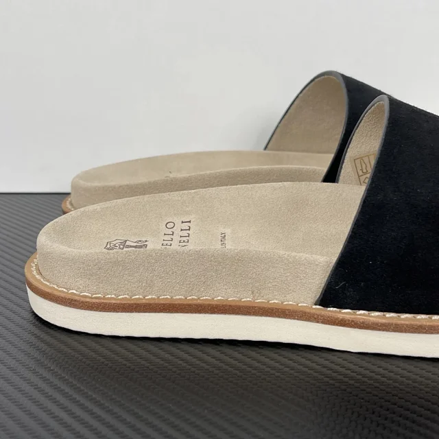 Brunello Cucinelli Slippers Suede Slide Sandals product detail image 4