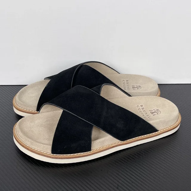 Brunello Cucinelli Slippers Suede Slide Sandals product detail image 27