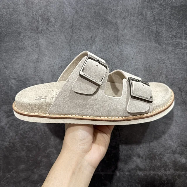 Brunello Cucinelli Slippers Suede Slide Sandals product detail image 47