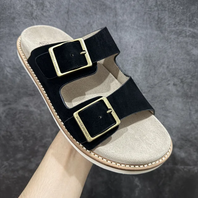 Brunello Cucinelli Slippers Suede Slide Sandals product detail image 58