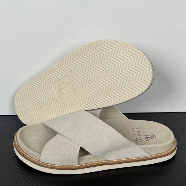 Brunello Cucinelli Slippers Suede Slide Sandals product detail image 34