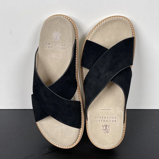 Brunello Cucinelli Slippers Suede Slide Sandals product detail image 28
