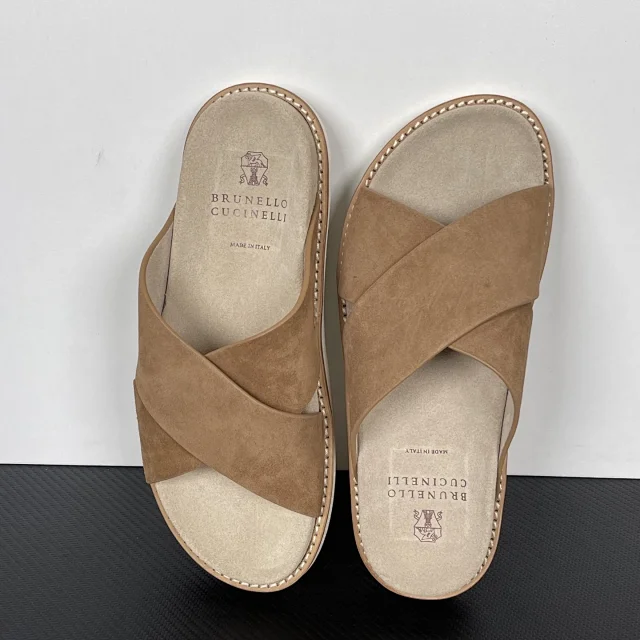 Brunello Cucinelli Slippers Suede Slide Sandals product detail image 45