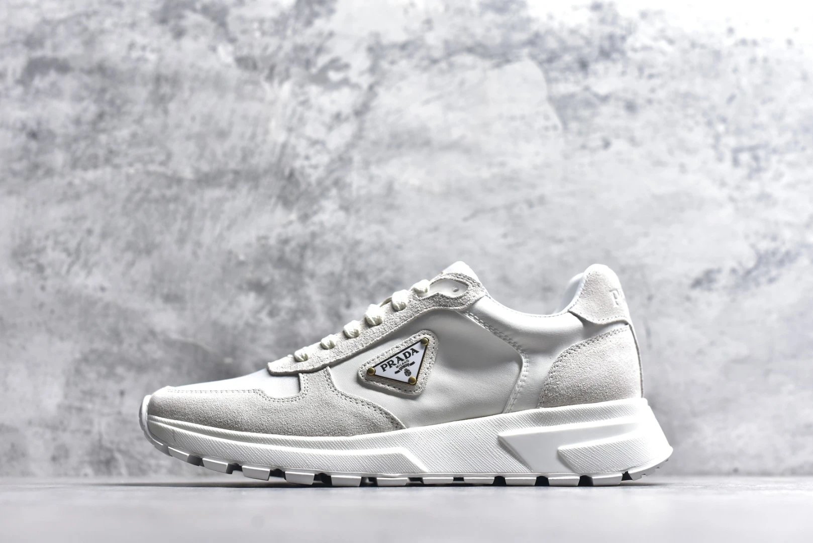 Prada Sneakers Prax 01 — Prax 01 pure white suede