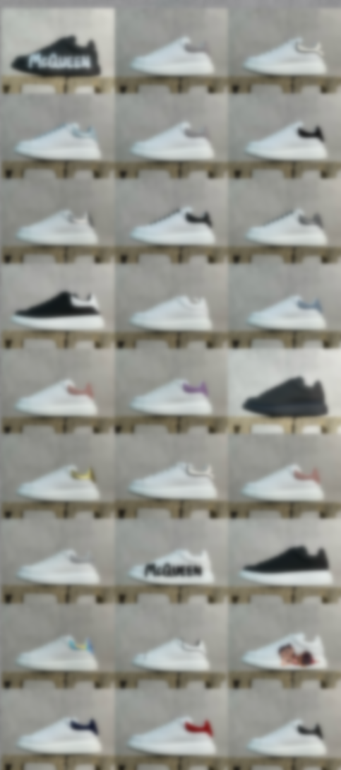 McQueen Sneakers White Black Purple Red Casual Low-Top