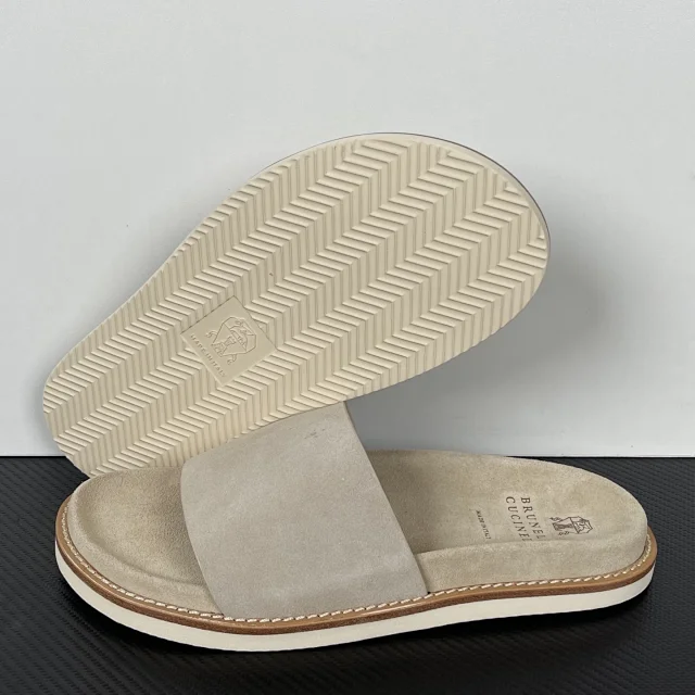 Brunello Cucinelli Slippers Suede Slide Sandals product detail image 16