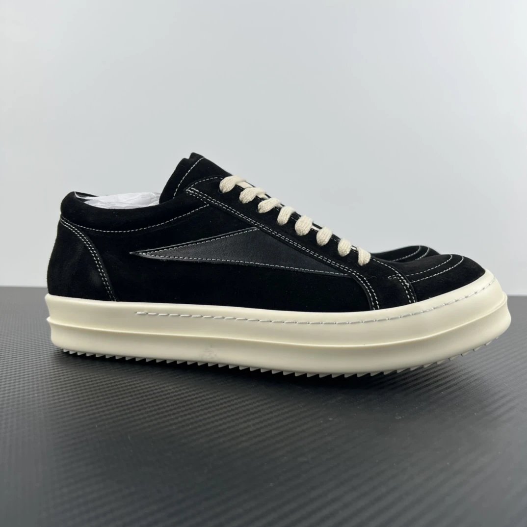 Unbranded Sneakers Low-Top with Contrast Geometric Side Panel — RO Black suede infringement