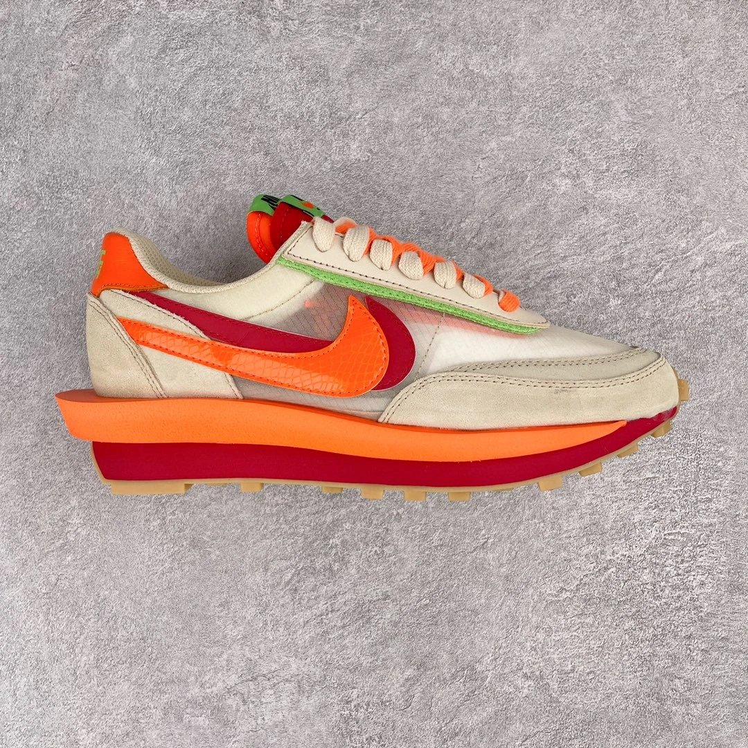 Nike Sneakers Sacai Collaboration Layered Double-Swoosh — Sacai 2.0 Orange DH 1347-100