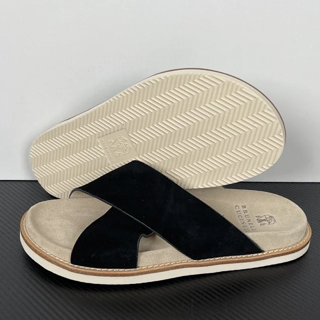 Brunello Cucinelli Slippers Suede Slide Sandals product detail image 25