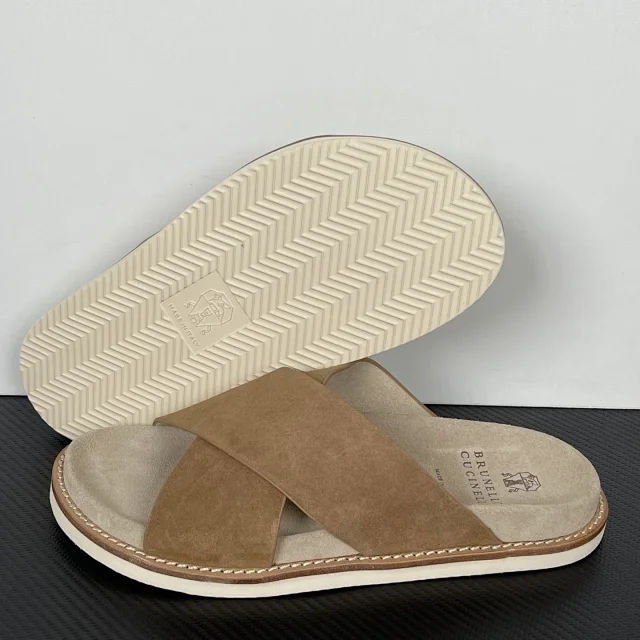 Brunello Cucinelli Slippers Suede Slide Sandals product detail image 43