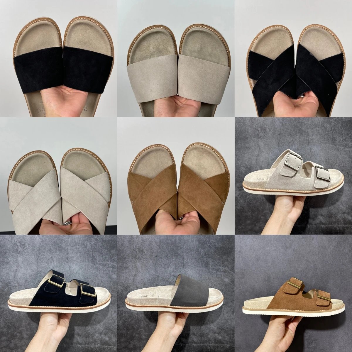 Brunello Cucinelli Slippers Suede Slide Sandals image 1