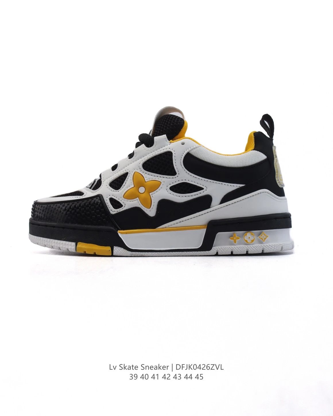Louis Vuitton Skate Sneaker Black White Yellow Sneakers