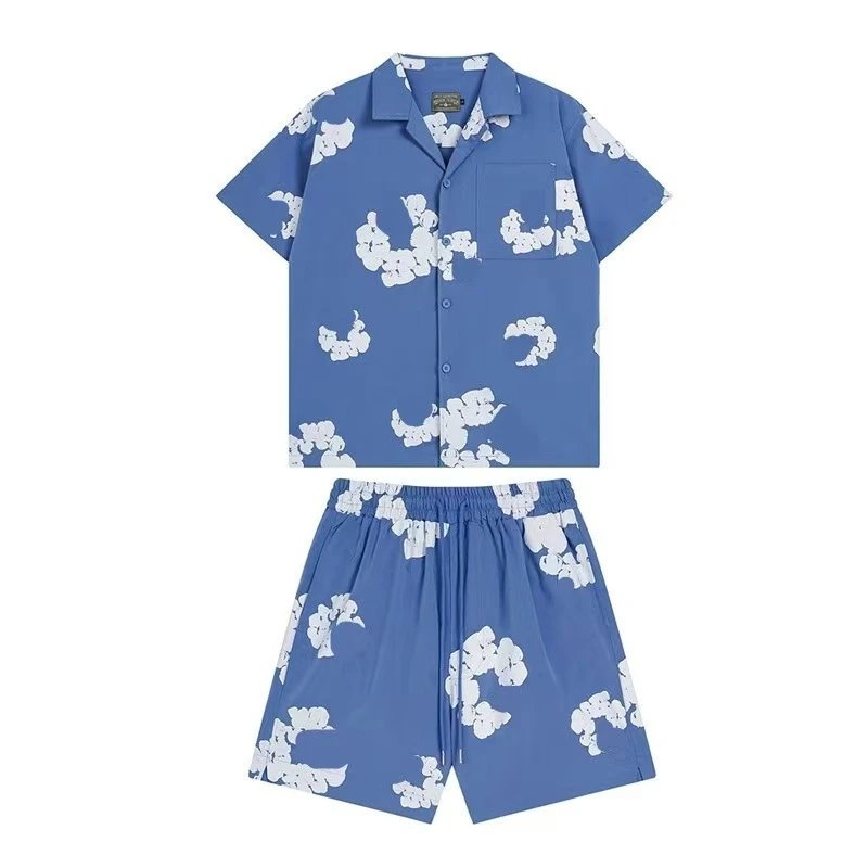 Shirt Set Misty Blue【White Garland】