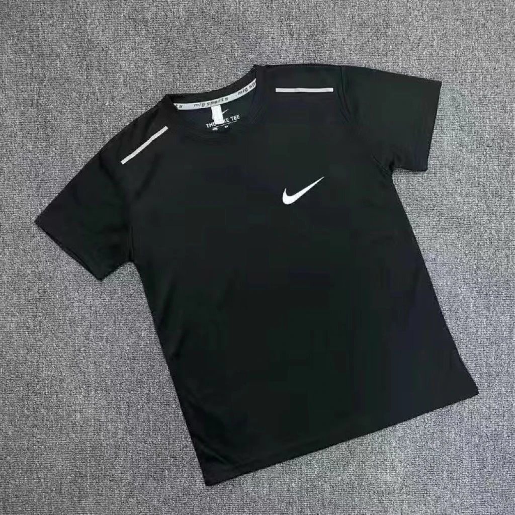 Quick drying black NK short sleeved shirt