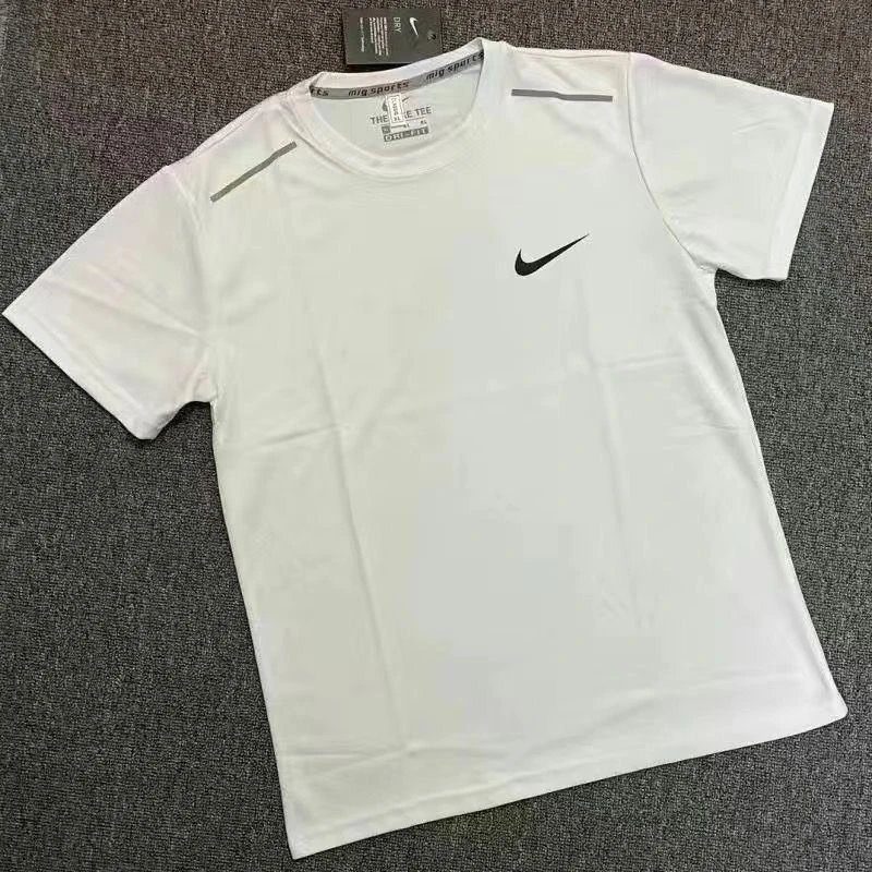 Quick drying white NK short sleeved shirt