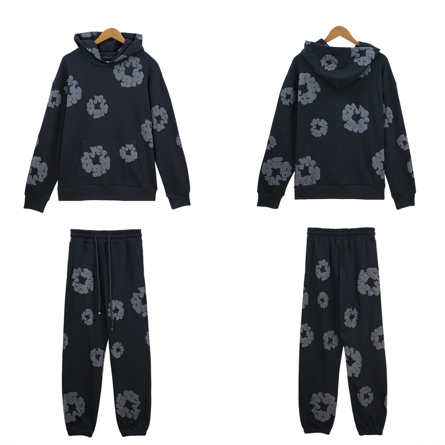 Black Grey Floral Set