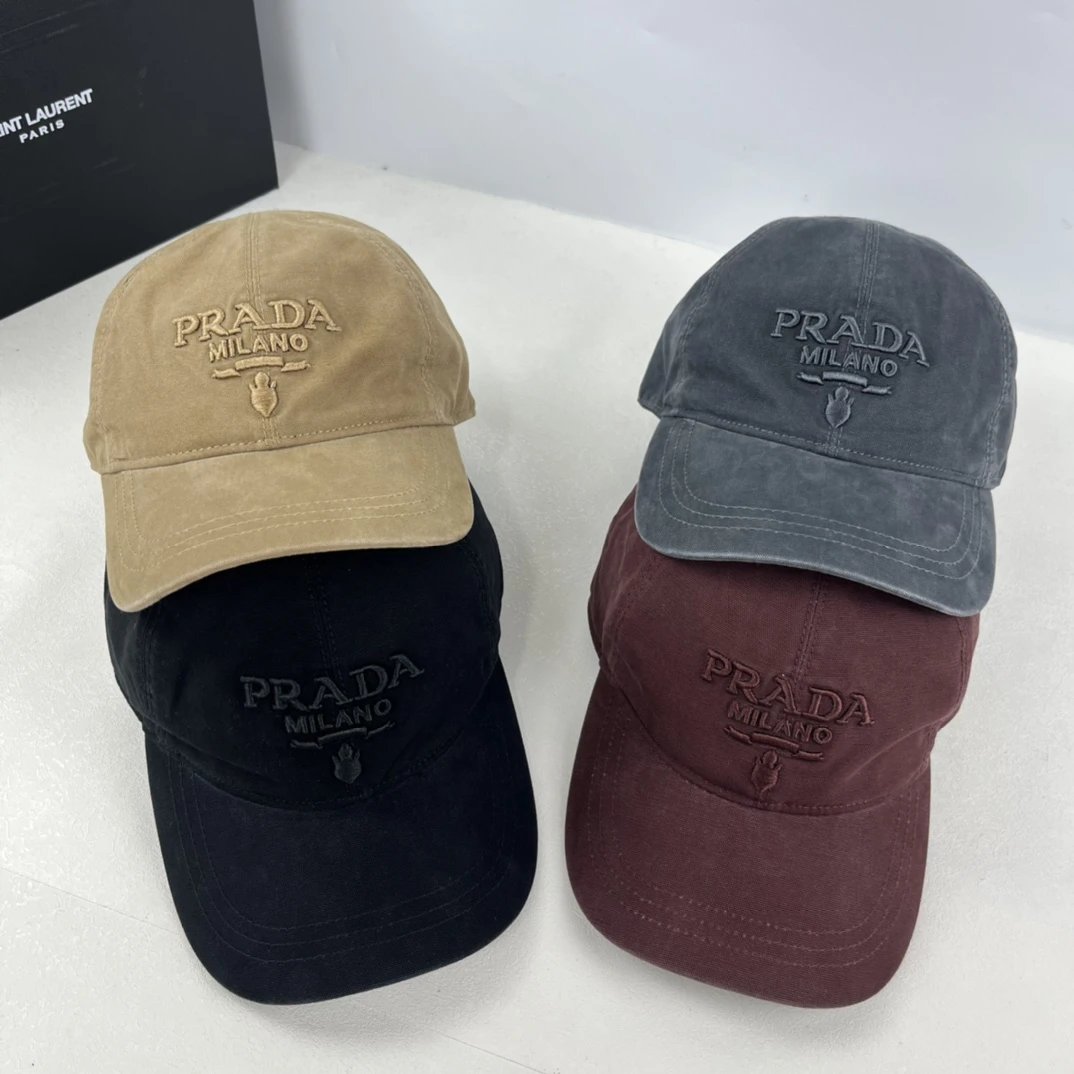 Prada Embroidered Baseball Caps