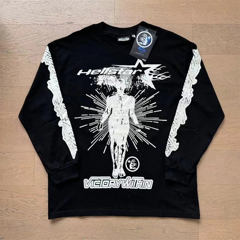Black Long-Sleeved Graphic T-Shirt