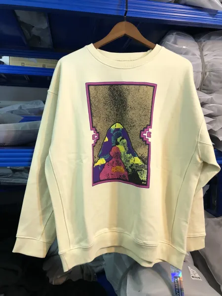 Design Graphic Print Cream Hoodie - 1